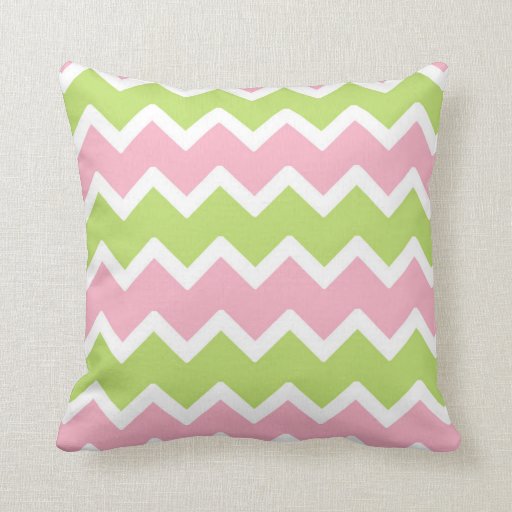 Green Pink Chevron Pillow Baby Girl Nursery Decor Zazzle
