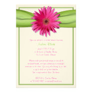 Green Pink Gerbera Daisy Bridal Shower Invitation