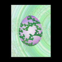 Green Pink & Purple Egg postcards