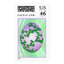 Green Pink & Purple Painted Egg postage