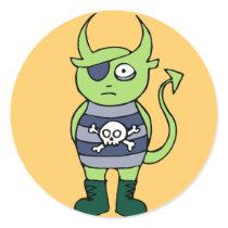 Green Pirate Monster stickers by QueenHare Green Pirate Monster stickers