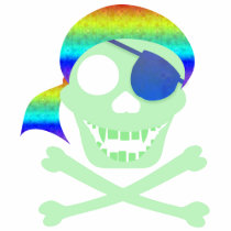 Green Pirate Skull 2-Sided Kids' Dark Shirts