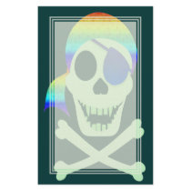 Green Pirate Skull Blank Stationery