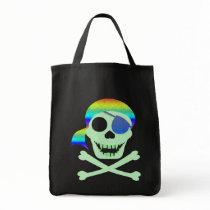 Green Pirate Skull Dark Bags