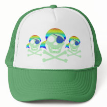 Green Pirate Skull Hats