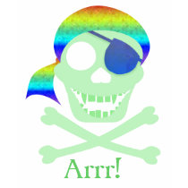 Green Pirate Skull Kids' Shirts