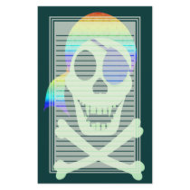 Green Pirate Skull Lined Stationery