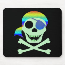 Green Pirate Skull Mousepad