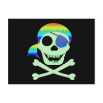 Green Pirate Skull Postcards