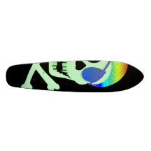 Green Pirate Skull Skateboard