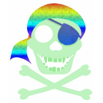 Green Pirate Skull Women's Dark Shirts