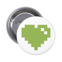 Green Pixel Heart Pin