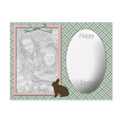 Green Plaid Easter Photo Template Post Cards by HeartsinFocus