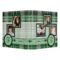 Green Plaid Family Photograph Monogram Album 3 Ring Binders