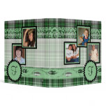 Green Plaid Family Photograph Monogram Album Vinyl Binders