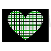 Green Plaid Greeting Cards