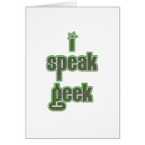 Green Plaid I Speak Geek cards