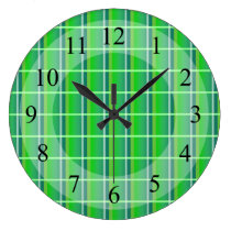 Green Plaid Retro Wall Clock wall clocks