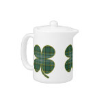 Green Plaid Shamrock Tea Pot teapots