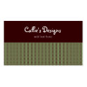 Green Plaid with Chocolate Brown Business Card Template