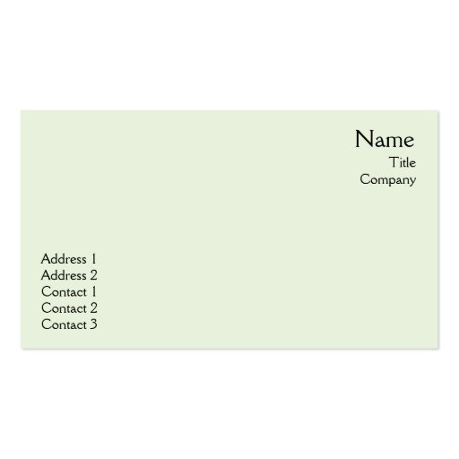 Green Plain - Business Business Card Templates (front side)