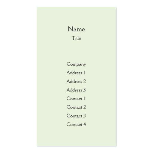 Green Plain Vertical - Business Business Card Templates (front side)