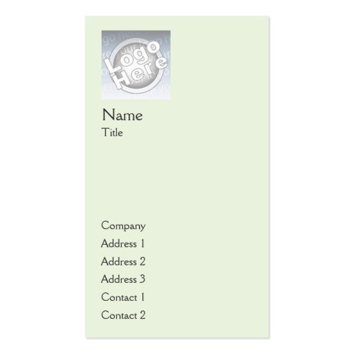 Green Plain Vertical - Business Business Card Template (front side)
