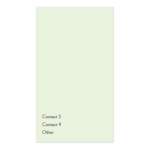 Green Plain Vertical - Business Business Card Template (back side)