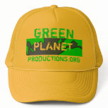 GREEN PLANET LOGO, GREEN, PLANET, PRODUCTIONS.ORG hats