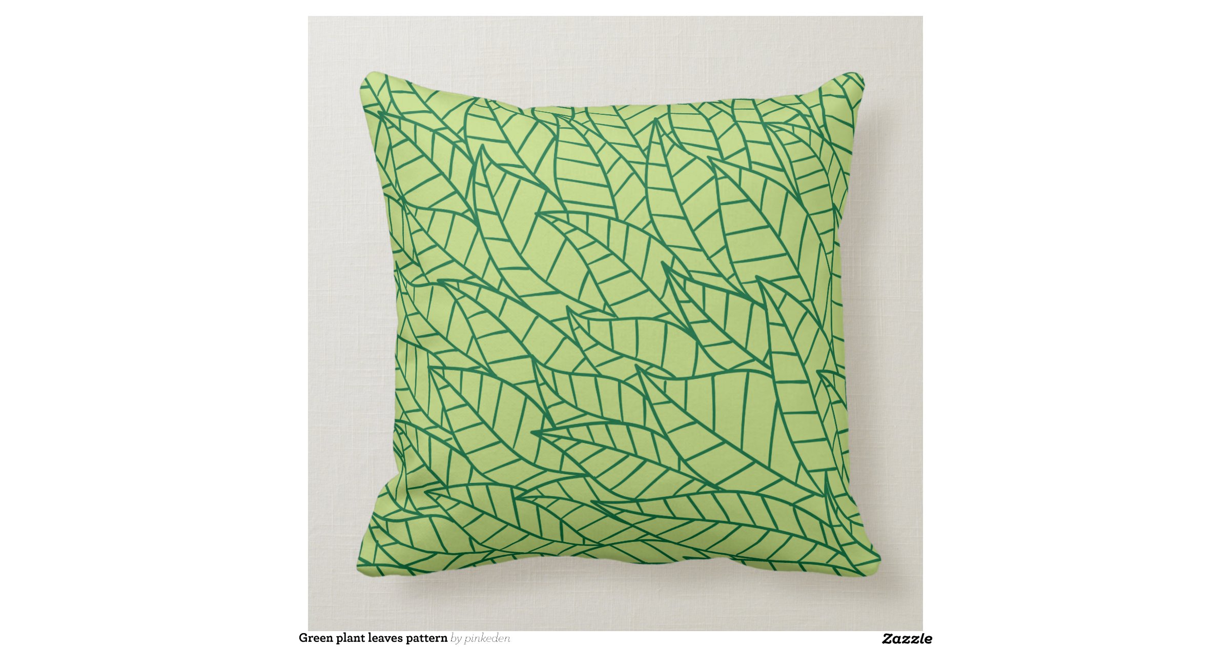Green plant leaves pattern throw pillows Zazzle