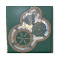 Green Playground Gears magnets by JuJuGardens Green Playground Gears magnets