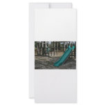 Green Playground slide, wood jungle gym Personalized Rack Card