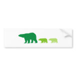 Green Polar Bear Bumper Sticker