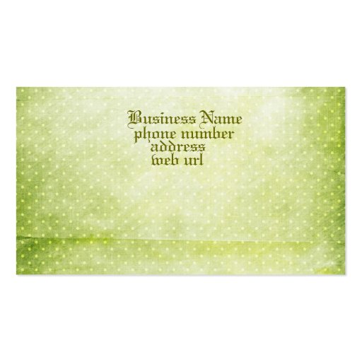 Green Polka Dot Business Card (back side)