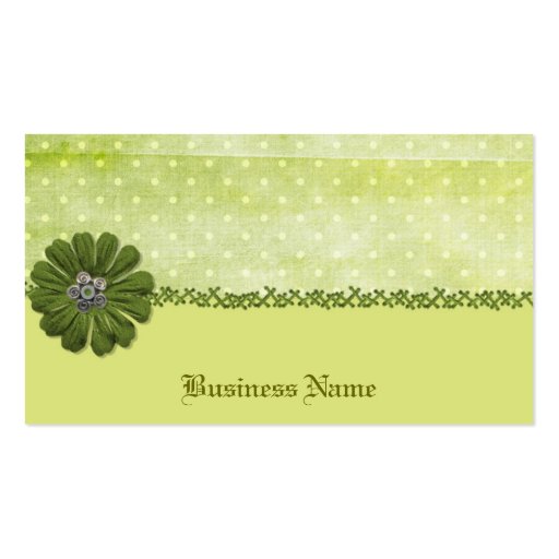 Green Polka Dot Business Card (front side)