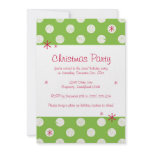 Green Polka Dot Christmas Party Invitation