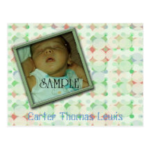 Green Polka Dot Frame announcement... Postcards