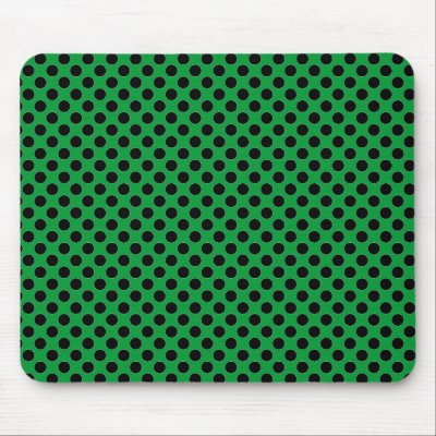 Green polka dot Mousepad by lilink