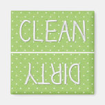 Green Polka Dot Paper Clean Dirty Magnet