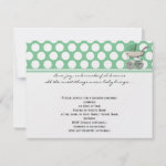 Green Polka Dot Pram Baby Shower Invitation invitation