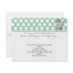 Green Polka Dot Pram Baby Shower Invitation invitation
