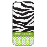 Green Polka Dot Zebra Stripe iPhone 5 Case