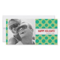 Green Polka Dots Holiday Photo Card