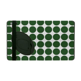 Green Polka Dots on White iPad Folio Case