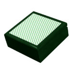 Green Polka Dots on White Jewelry Boxes