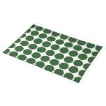 Green Polka Dots on White Place Mat