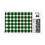 Green Polka Dots on White Postage Stamp
