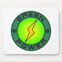 Green Power Mouse Pads