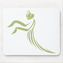 Green Praying Mantis Logo Mousepads