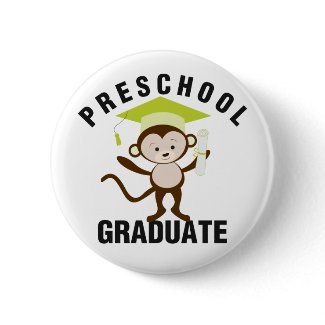 Green Preschool Graduate button